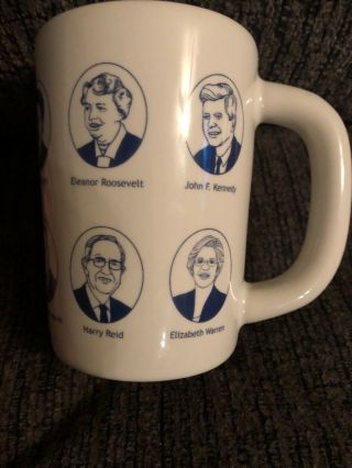 Fishs Eddy Democratic Party coffe mug w/12 faces including the Clintons & Obama 3