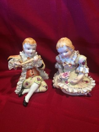 Vintage Pair Porcelain Thames Colonial Figurines Man & Woman