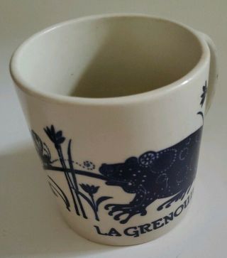 Vintage Taylor & Ng La Grenouille Frog Coffee Mug Cobalt Blue Cup 1978 Japan Fly 6