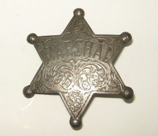 Old West Silver Plated Deputy Sheriff Dress Badge Marshal Antique Look