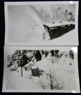 Vtg 1930s Colorado Winter Train PHOTOS Denver Rio Grande Western 361 Snow Plow 3