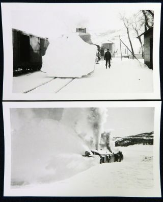 Vtg 1930s Colorado Winter Train PHOTOS Denver Rio Grande Western 361 Snow Plow 6
