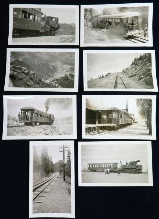 Vtg 1930s Colorado Mountain Photos Manitou Pikes Peak Railway Cog Train No.  3