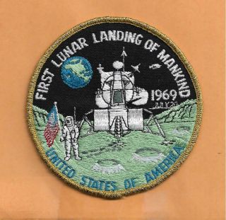 Apollo 11 First Lunar Landing Of Mankind 1969 Patch 4 "