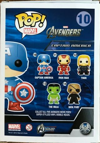 Marvel Captain America 10 Vaulted Funko Pop (The Avengers) VERY RARE Endgame 2