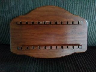 Vintage Wooden Souvenir Spoon Collector Wall Rack Display Holder Holds 22 Spoons