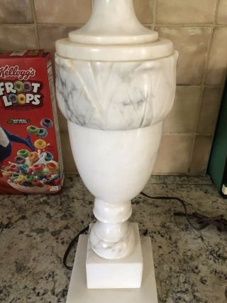 Vintage Carved Italian Marble Alabaster Table Lamp 3