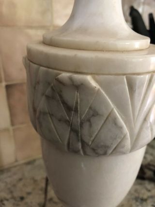 Vintage Carved Italian Marble Alabaster Table Lamp 4
