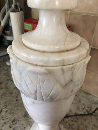 Vintage Carved Italian Marble Alabaster Table Lamp 6