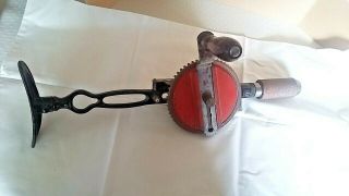 Vintage Millers Falls Tools Breast Drill 17.  5 Inches Long Wooden Handle Level