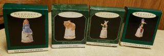 Alice In Wonderland Hallmark Miniature Ornaments 1995 1996 1997 1998 Thimbles