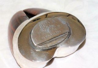 ANTIQUE SILVER MOUNT COWS HOOF INKWELL,  TAXIDERMY,  FARMING,  DESK TOP DISPLAY c1860. 4