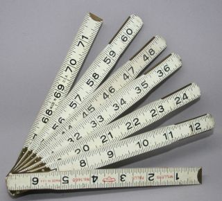 Vintage Wood Folding 72 " Measuring Stick Yardstick Ruler Millers Falls