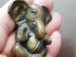2 Antique Brass Items,  a Elephant and a Bottle with a Handle 5