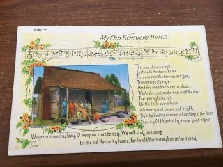 Black Americana My Old Kentucky Home Song Music Family Log Cabin Porch 1940s