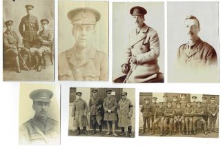 Ww1 Postcards British Officers Etc Various Regiments Real Photos Vintage 1914 - 18