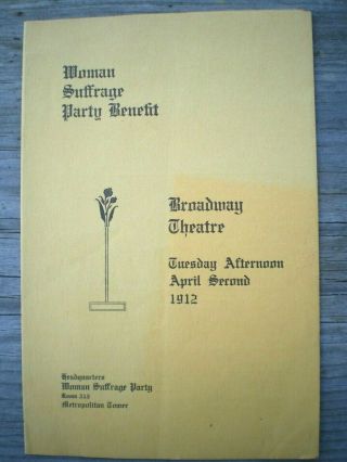 Woman Suffrage Votes For Women York Party Benefit Program 1912