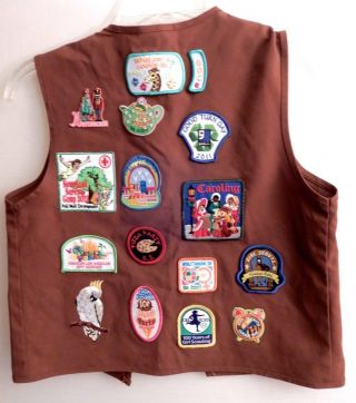 Girl Scout Vest 50 Patches & Pin Greater Los Angeles Ca 2011 - 12 Disney Christmas
