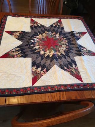 Red White And Blue Star Lap Quilt Or Wall Hanging