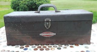 Antique Vintage 40 - 50s Craftsman Metal Tool Box Chest W/ Tray Rare Usa Vhtf