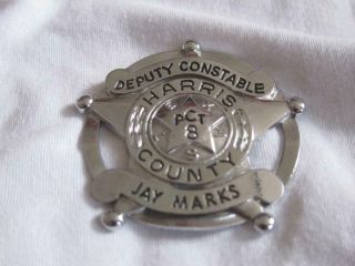 Vintage Police Badge Deputy Constable Harris County Houston Texas Obsolete