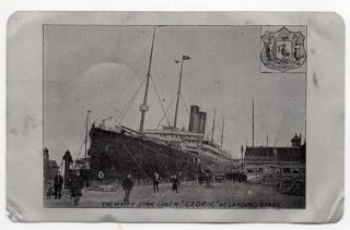 Liverpool England White Star Liner Cedric At Dock Novelty Metal Pc Jf685778