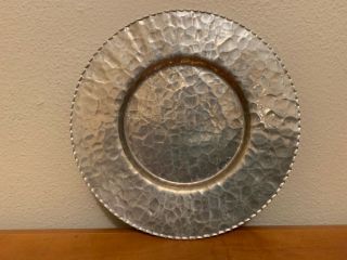 Vtg Hand Hammered Wrought Aluminum Plate,  Rodney Kent Silver Co 10” 437