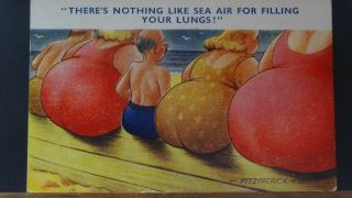 Bamforth Seaside Comic Postcard: Bbw Fat Bottom Ladies Theme