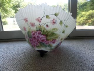 Vintage Hand Painted Glass Lamp Shade,  Large,  14.  1/4x7.  5in.  Gorgeous