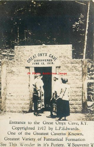 Ky,  Great Onyx Cave,  Kentucky,  Rppc,  Entrance Door,  L.  P.  Edwards Photo