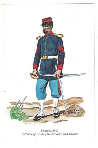 1970 Sergeant 1861 Civil War Battalion Washington Artillery Orleans Postcard