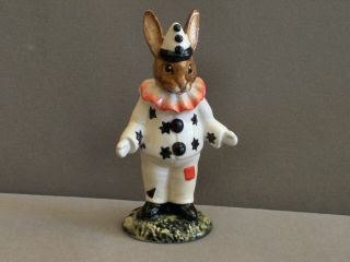 Royal Doulton Bunnykins - Clown Bunnykins - Db128 - Red Ruff And Patch