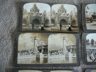 1904 ST LOUIS WORLDS FAIR - 16 BLACK & WHITE REAL PHOTO STEREOVIEW CARDS 2