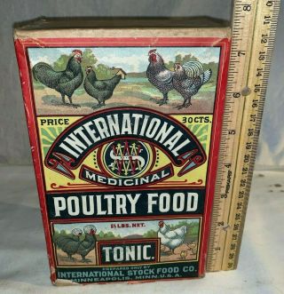 Antique International Poultry Food Tonic Vet Medicine Box Minneapolis