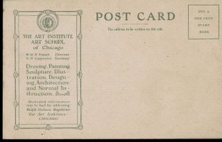 The Art Institute Art School of Chicago circa 1910 Photo Postcard 2