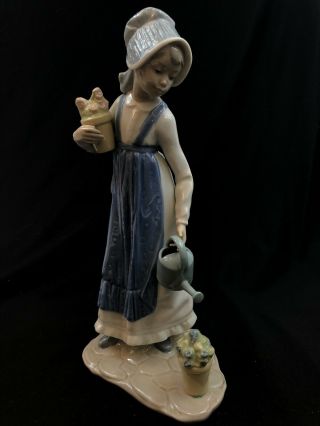 Nao By Lladro Porcelain Figurine Girl Watering Flowers