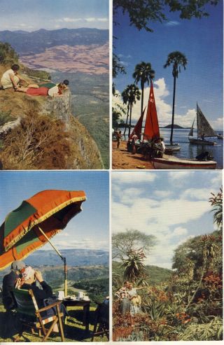 4 Postcards Tour Rhodesia & Nyasaland Africa Various Views