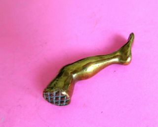 Antique Solid Brass Wax Letter Seal,  In The Shape Of A Leg