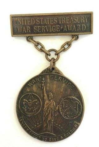 October 1917 World War 1 One Service Award Medal Boy Scouts Us Treasury Euc