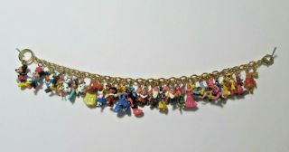 Bradford Exchange Classic 37 Charm Disney Character Bracelet Complete 24k Plated