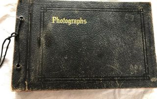 Vintage Old B&w Family Photo Album With 175 Pictures People Animals Families