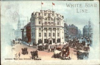 London - White Star Line Steamships West End Offices Titanic Related Postcard