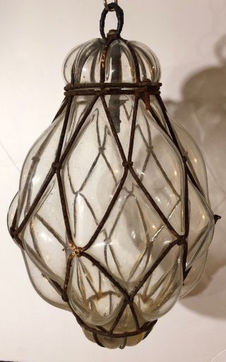 Vintage Caged Glass Lantern