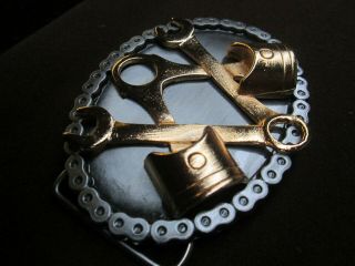 freemason piston and wrench 24kt gold plated freemasons masonic belt buckle 3