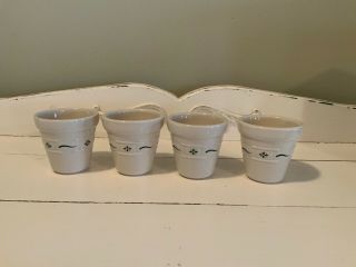 Longaberger Woven Traditions Small Flower Pots Htg Green - Set Of 4 Pots Only