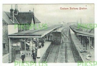 Old Postcard Cosham Railway Station Portsmouth Hampshire W.  Smith Gosport C.  1905