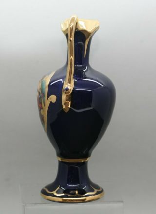 Vintage French Limoges Royal Blue Porcelain Jug 5