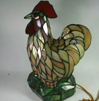Stained - Glass - Rooster - Chicken - Lamp - Tiffany - Style - 13 - 5 - Farmhouse - Home - Decor