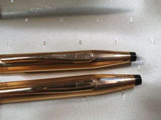 Cross Pen Pencil Set 14K Gold Filled 1/20 Case w/ 1967 Brochure - ic 3