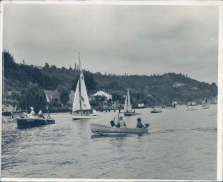 1944 Press Photo Transportation Ww2 Era Lake Washington Regatta Riviera 8x10